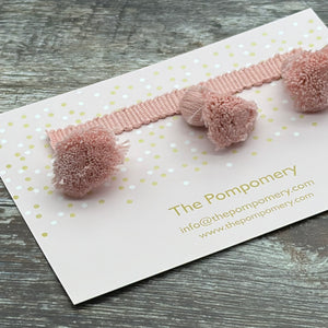 This is our plain candy pink onion trim on matching braid sample card