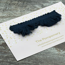Load image into Gallery viewer, This is our plain navy fan edge trim sample card
