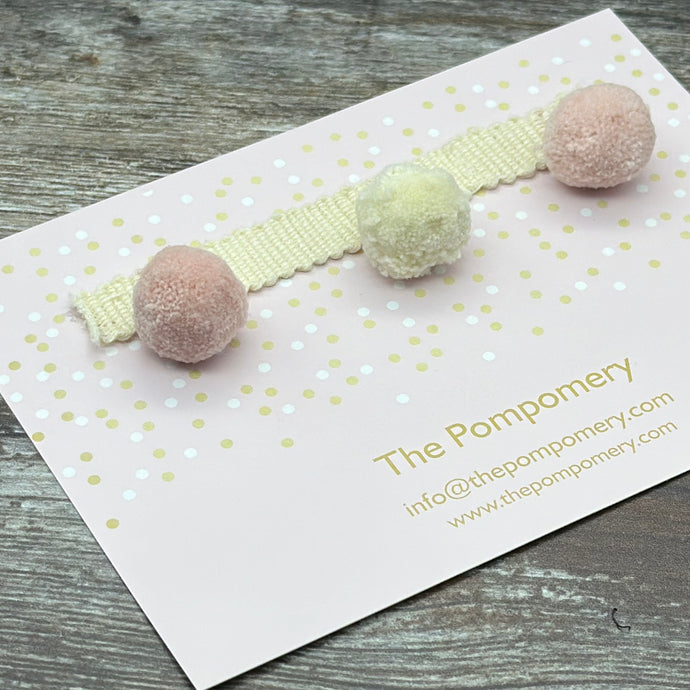 LIMITED EDITION - Faded Rose and Cream Pompom sample card