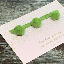 Load image into Gallery viewer, plain meadow pompom trim on matching braid Sample card
