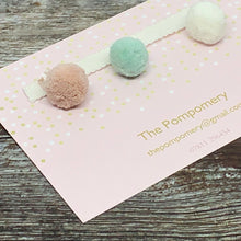Charger l&#39;image dans la galerie, LIMITED EDITION Sea Foam, Blush, and Ghost White Pompom sample card
