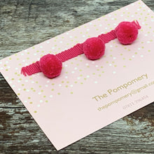 Load image into Gallery viewer, solid colour pomegranate pompom trim on matching braid Sample card
