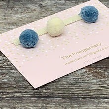 Charger l&#39;image dans la galerie, Country blue and ivory pompom trim sample card
