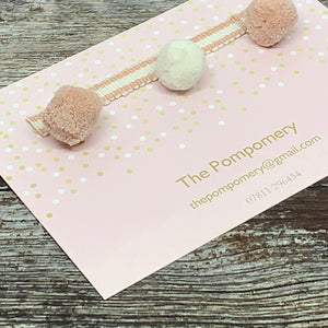 Ghost White and Blush Pompom sample card