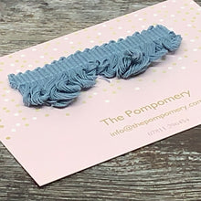 Load image into Gallery viewer, This is our plain country blue fan edge trim on matching braid Sample card
