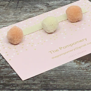 LIMITED EDITION Peach and Ivory Pompom sample card