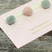 Load image into Gallery viewer, Mouse Grey and Faded Rose Pompom sample card
