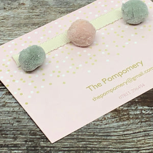 Mouse Grey and Faded Rose Pompom sample card