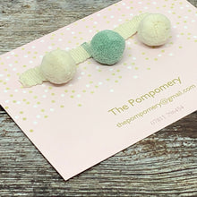 Load image into Gallery viewer, Duck Egg and Ivory Pompom sample card
